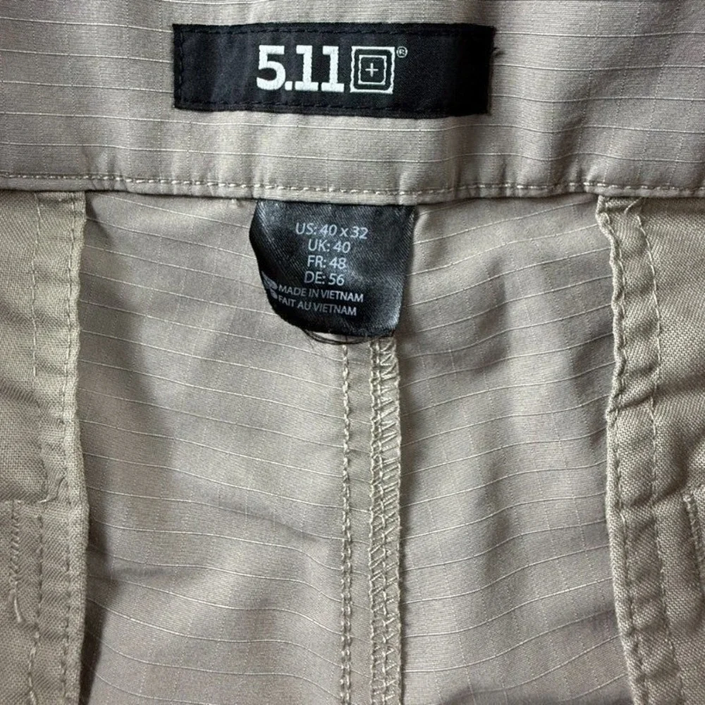 5.11 Tactical Mens 38x31 Fast-Tac Urban Pants Regular Stretch Khaki EMS Police